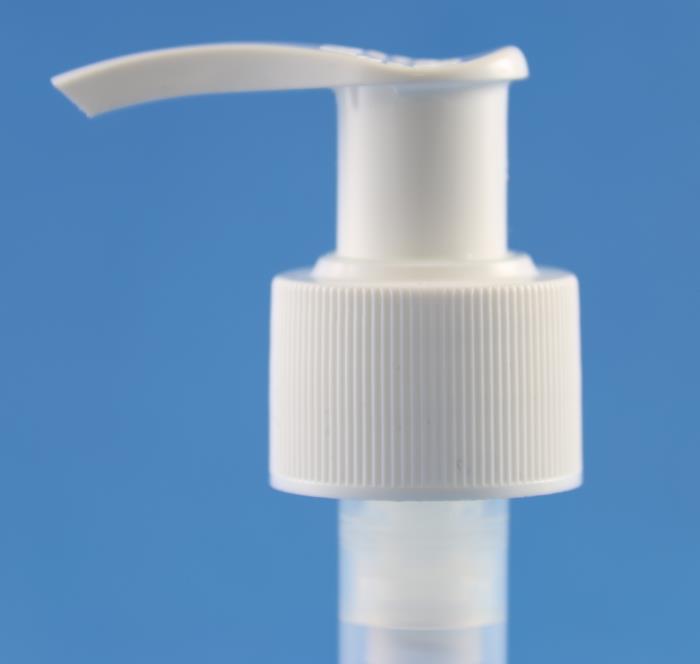 24mm 410 White Ribbed Lock Up Lotion Pump, 1.5ml Output